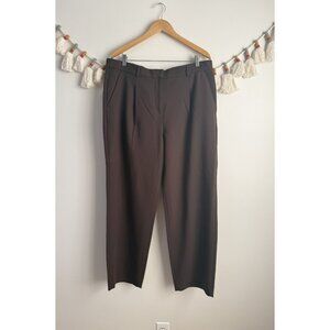 Abercrombie & Fitch Sloane Tailored Wide Leg Trouser Pant Brown Neutral Loose 16